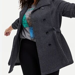 Torrid Herringbone Fleece Trench